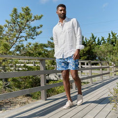 White Cap Board Short - Navy Floral