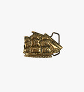 Vintage Ship Brass Belt Buckle