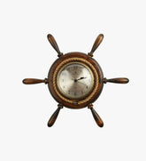 Large Vintage Ships Wheel Quartz Clock