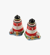 Vintage Red Lighthouse Salt & Pepper Shakers