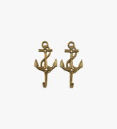 Vintage Set of Brass Anchor Wall Hooks