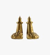 Vintage Lighthouse Solid Brass Bookends