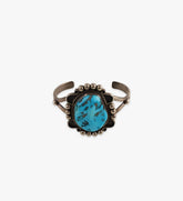 Single Stone Turquoise Cuff in Sterling Silver