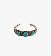 Three Stone Turquoise in Sterling Silver Cuff