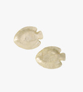 Vintage Set of 2 Mother of Pearl Fish Trinket Tray