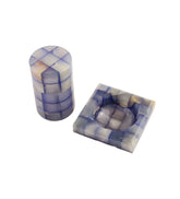 Item #49 Italian Blue Onyx Cigarette Holder And Ashtray