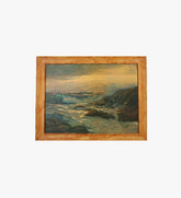 Vintage Ocean Wood Framed Oil Painting