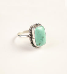 Item 011 : Square Turquoise Ring in Sterling Silver