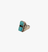 Double Turqusoise Sterling Silver Ring Size 10