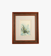 Vintage Sailboat Lithograph Print in Frame