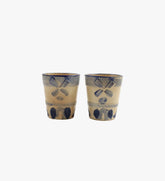 Vintage Japanese Tea Cups with Hand Painted Dutch Windmill Design