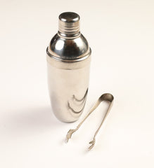 Item 019 : Stainless Steel Cocktail Shaker with Retro Claw Ice Tongs