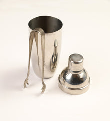 Item 019 : Stainless Steel Cocktail Shaker with Retro Claw Ice Tongs
