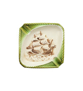 Item #70 Vintage Ship Ashtray with Green Boarder