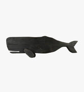 Hand Carved Black Wood Whale Sculpture