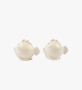 Vintage White Puffer Fish Salt & Pepper Shakers