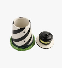 Vintage Black & White Lighthouse Cookie Jar