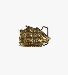 Vintage Ship Brass Belt Buckle