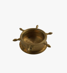 Solid Brass Ships Wheel Ashtray