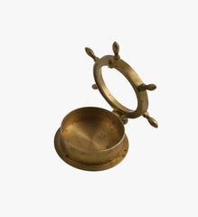 Solid Brass Ships Wheel Ashtray