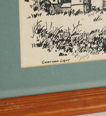 Item 004: Chatham Light Framed Pen & Ink by M.H. Pratt