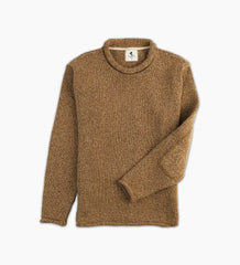 Newport Roll Neck Sweater in Marled Brown