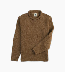 Newport Roll Neck Sweater in Marled Brown