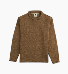 Newport Roll Neck Sweater in Marled Brown