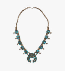 Turquoise Cluster Squash Blossom