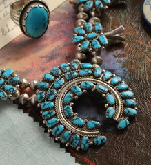 Turquoise Cluster Squash Blossom
