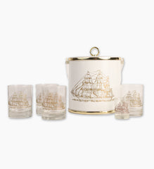 Item 013: Ship Ice Bucket & Glasses Set