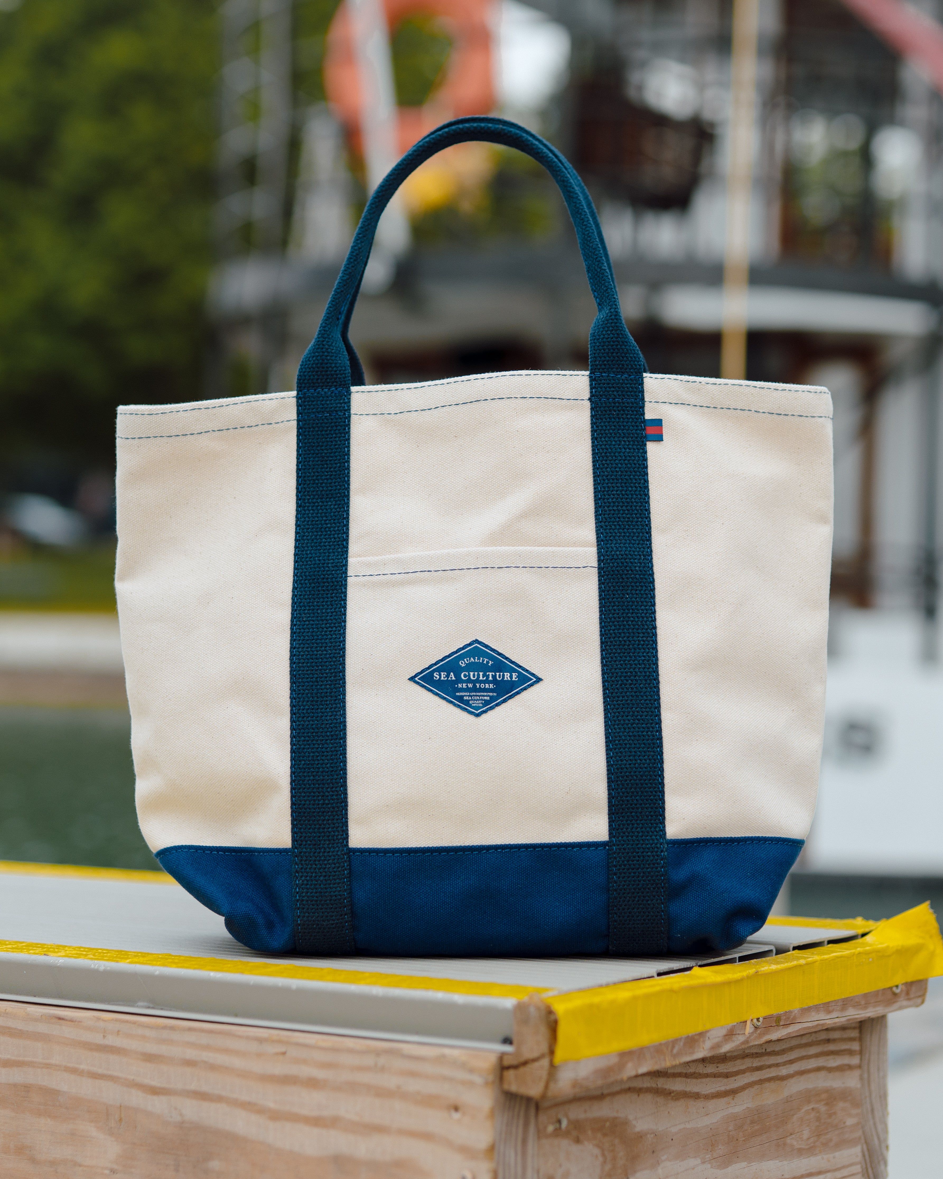 canvas travel tote sail bag marine store Hand Painted Mini or daily commutes Sailboat Carry All Tote Navy