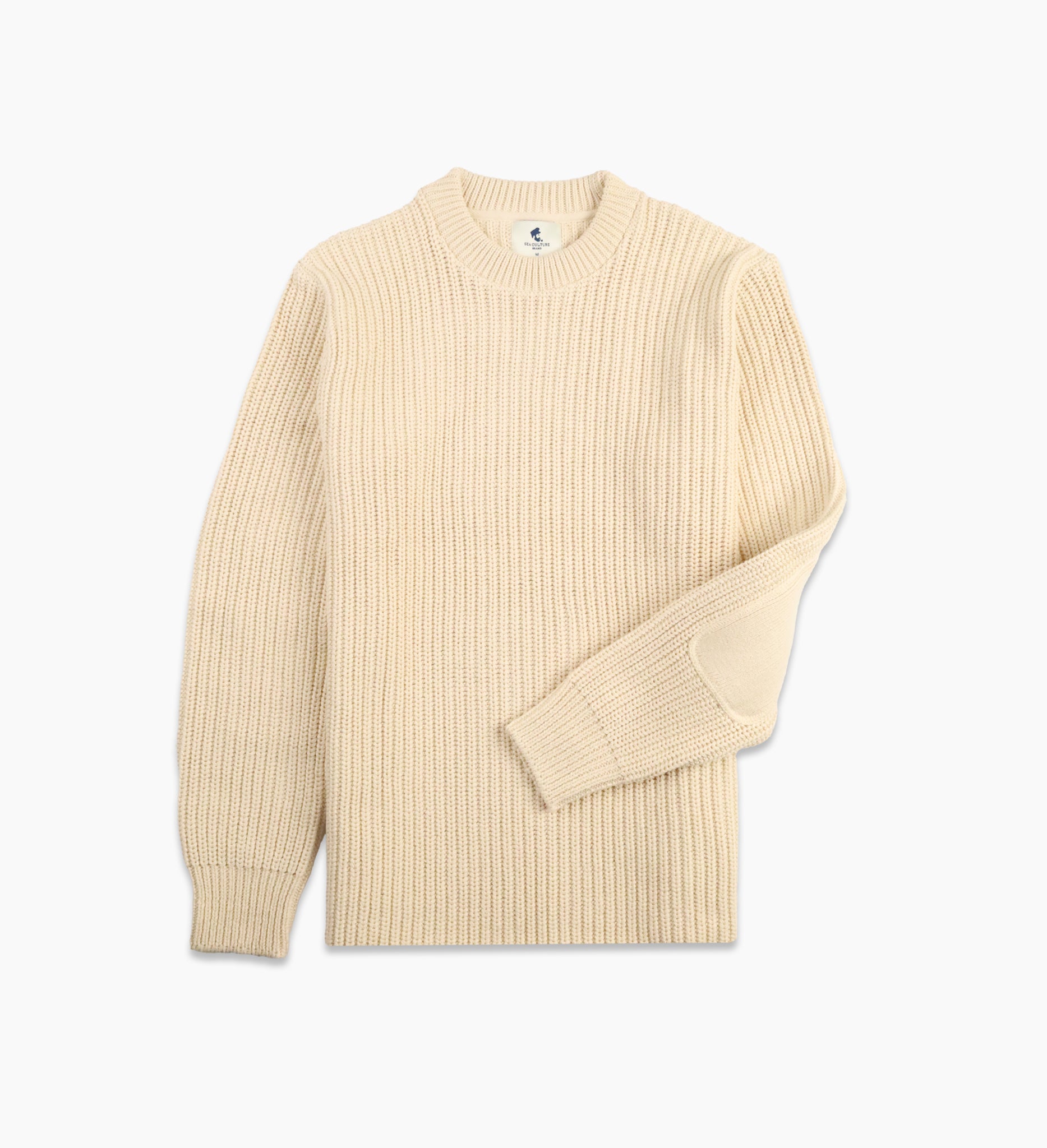 ★SATUR★ W Classic Crew Neck Half Knit Cream SA252WKT03CR COTTON CREWNECK SWEATER – The Real McCoy's