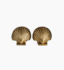 Item 025: Seashell Brass Bookends