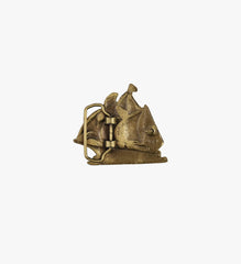 Vintage Tall Ships Brass Belt Buckle