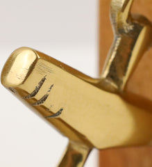 Brass and Wood Anchor Bookends