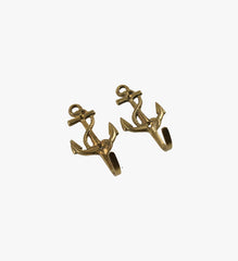 Vintage Set of Brass Anchor Wall Hooks