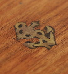 Vintage Wooden Trinket Box with Brass Anchor Inlay