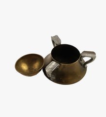 Vintage Ashtray with Silver Soldered and Nickel Silver With Brass Details : 1910's - 1930's