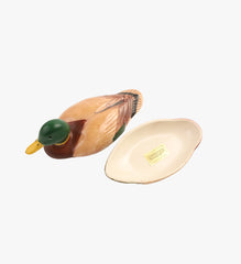 Vintage 1978 Avon Ceramic Mallard Duck Covered Trinket Dish