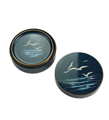 Item #84 Vintage Set of 4 Bird Coasters in Case
