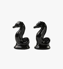 Vintage Black Sea Horse Salt & Pepper Shakers