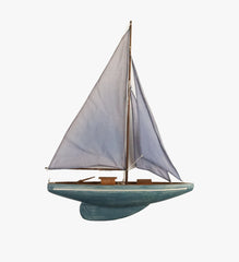 Vintage Blue Racing  Sailboat