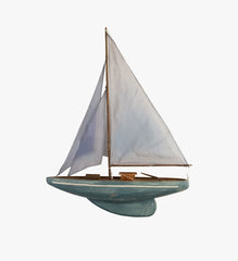Vintage Blue Racing  Sailboat