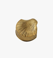 Vintage Brass Clam Shell Trinket Box