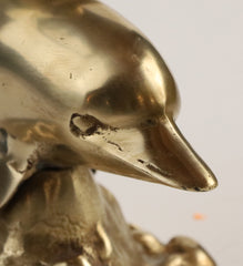 Vintage Solid Brass Dolphin Statue