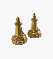 Vintage Lighthouse Solid Brass Bookends