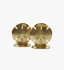 Vintage Sand Dollar Brass Bookends
