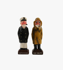 Vintage Old Salty and Captain Pepper Salt & Pepper Shakers Set 2