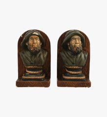 Vintage Pipe Smoking Fisherman Bookends